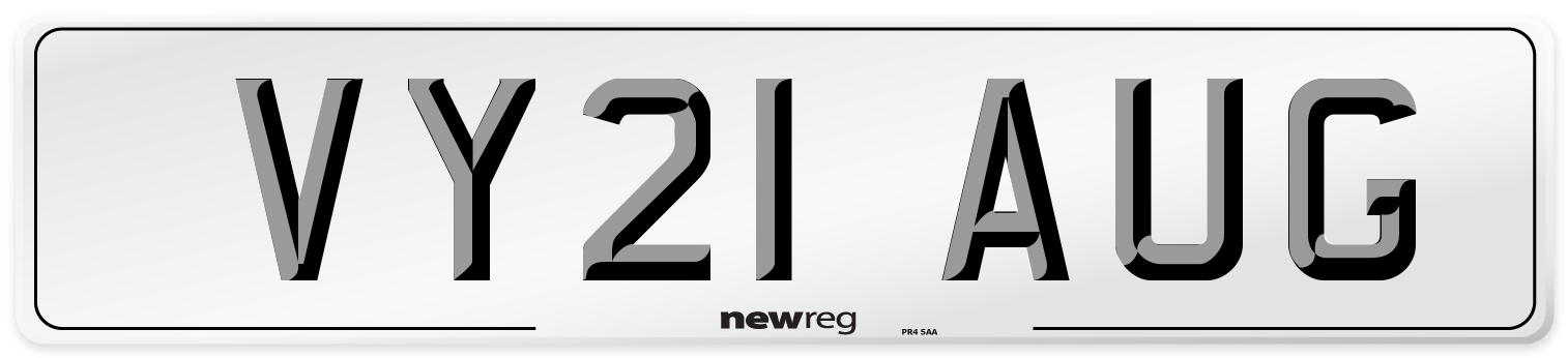 VY21 AUG Number Plate from New Reg